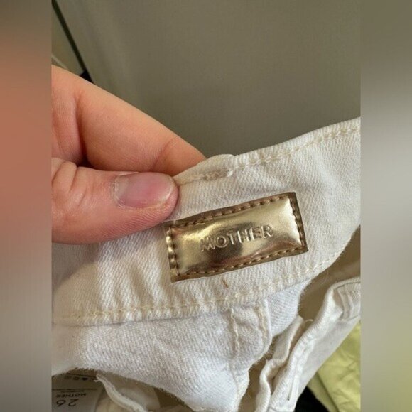 ⭐️ MOTHER - THE RASCLE ANKLE SNIPPET JEANS IN WHIPPING CREAM - Picture 12 of 14